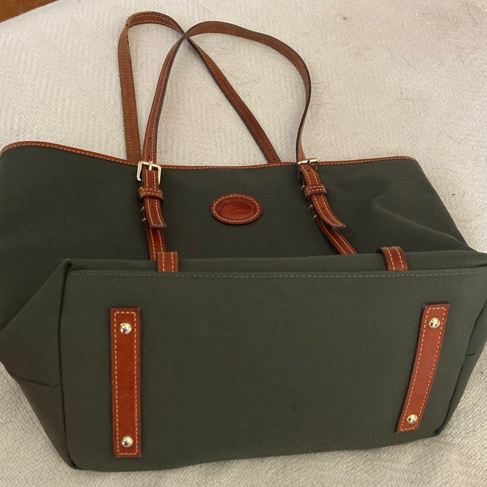 Dooney & Bourke Olive and Tan Tote Bag